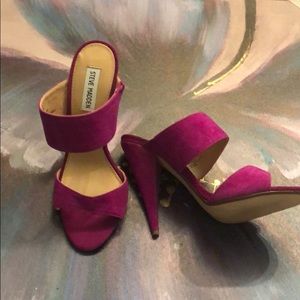 Purple dressy slide heels